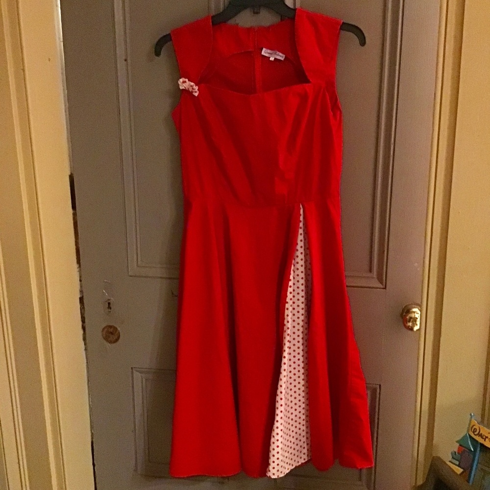 Rockabilly Style Red Dress in Size Large